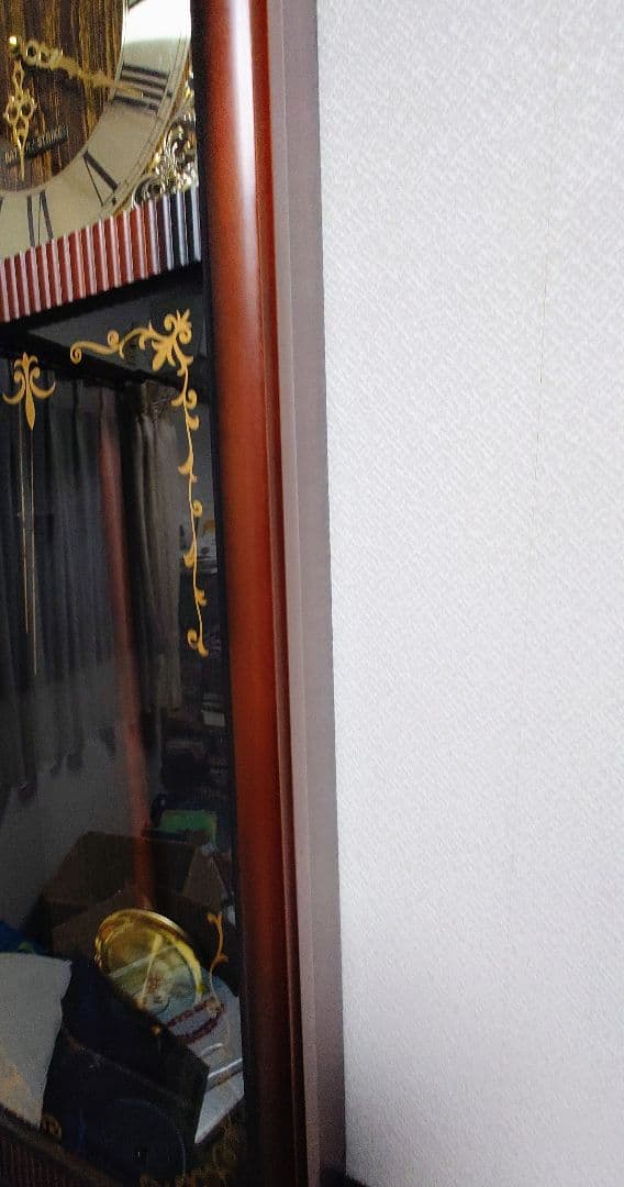 クラシック大型木製掛時計 ダークブラウン