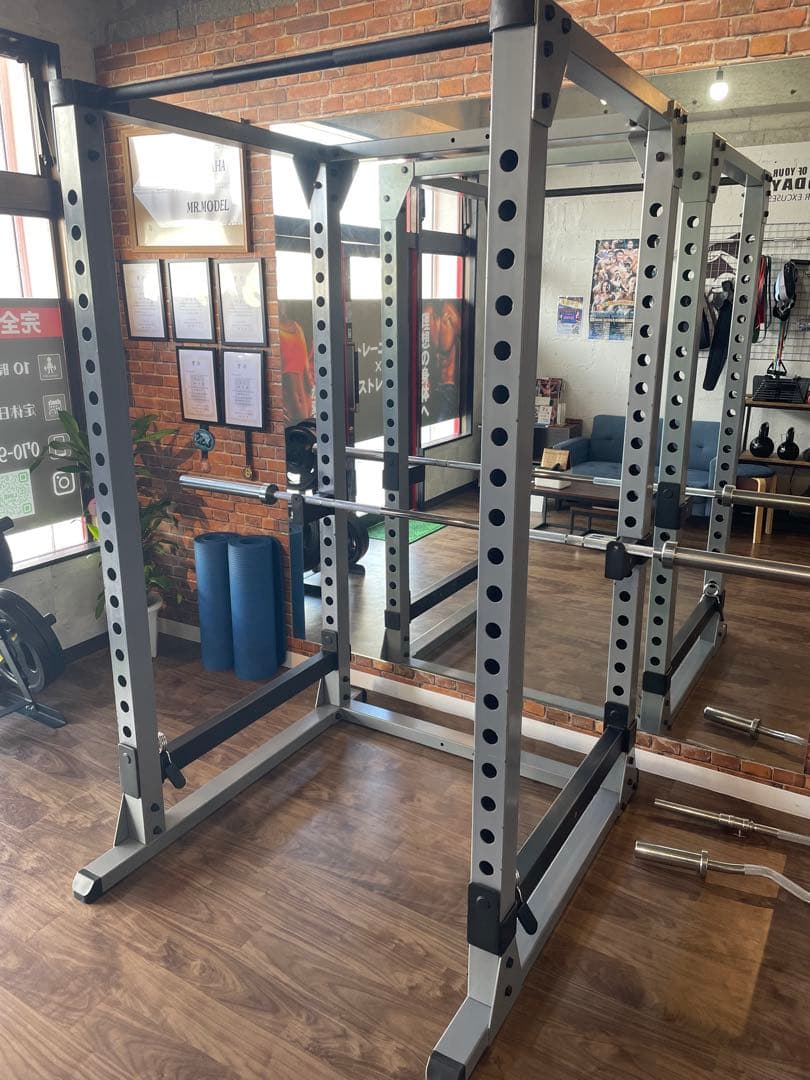 引き取り限定(沖縄県) パワーラック(アイロテック) シャフト 重り付き