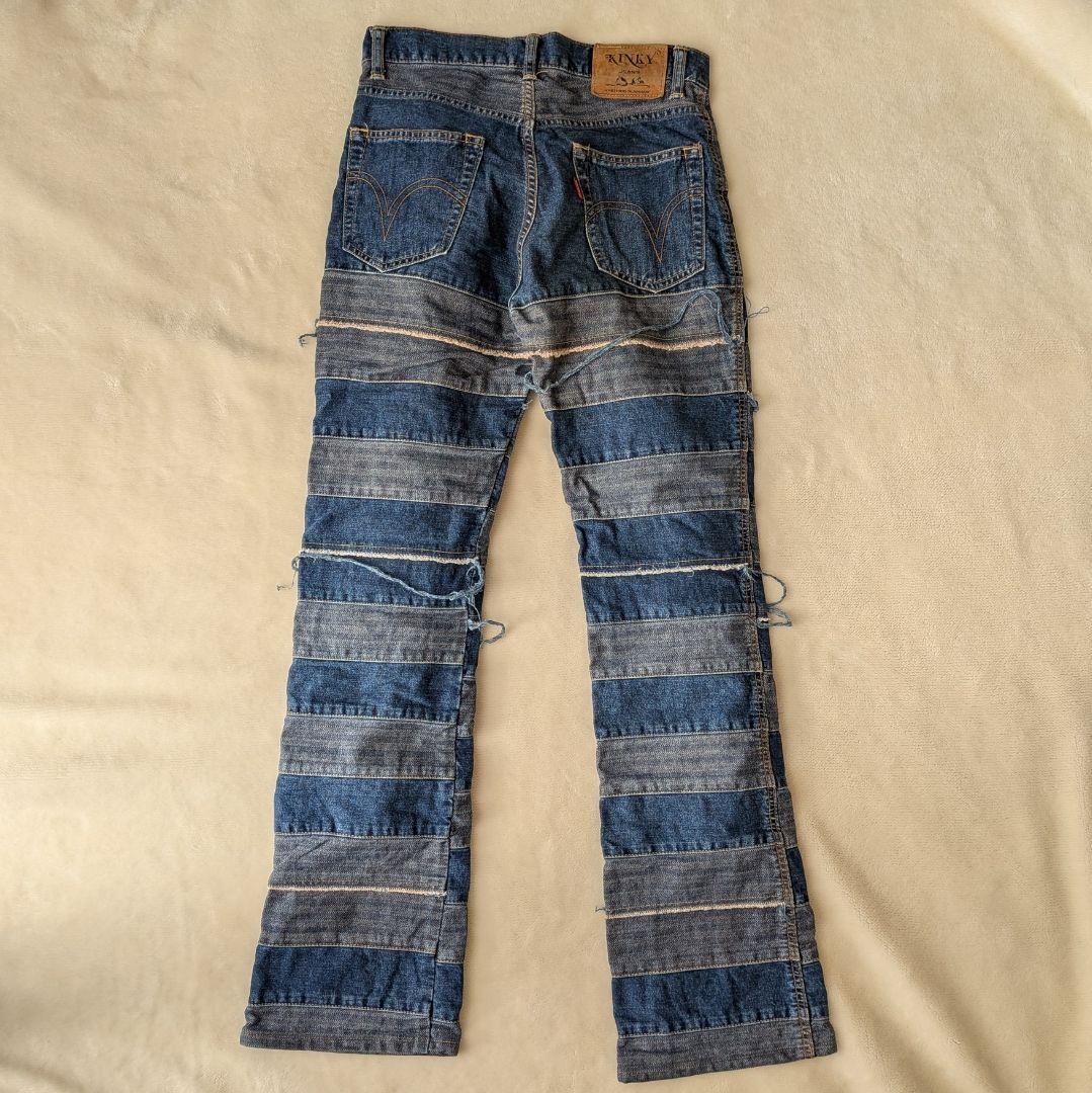 HYSTELIC GLAMOUR スクラッチフレア Sサイズ ツギハギデニム