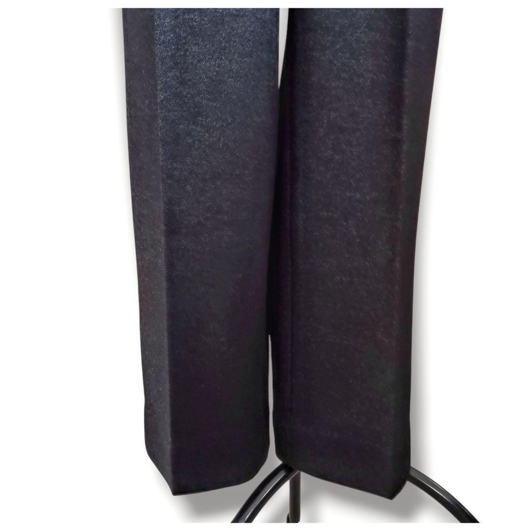 極美品♡ナラカミーチェ 黒系 暖かツィード風 ウール ストレッチパンツスーツ L