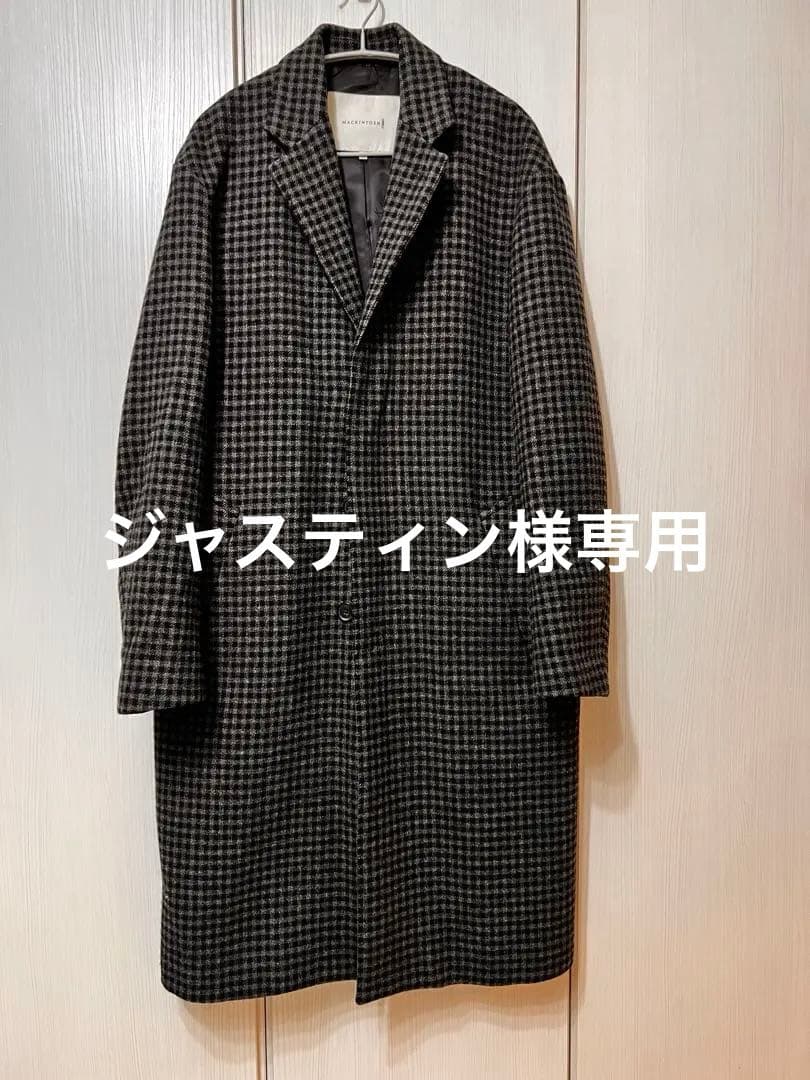 美品MACKINTOSH グレー系チェックロングコート
