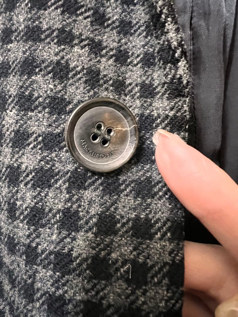 美品MACKINTOSH グレー系チェックロングコート