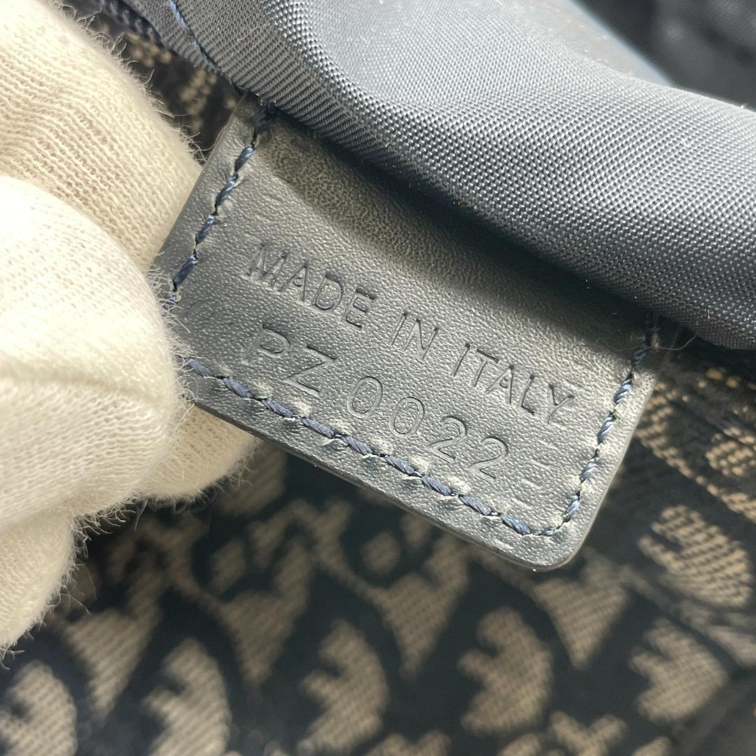 良品　Christian Dior トロッター　ミニボストン　D金具　ネイビー