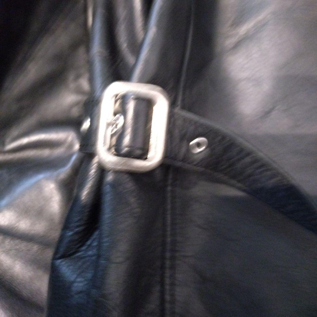 【日本製】ハロルズギア　レザーカーコート　シングル　牛革　肉厚　一点物