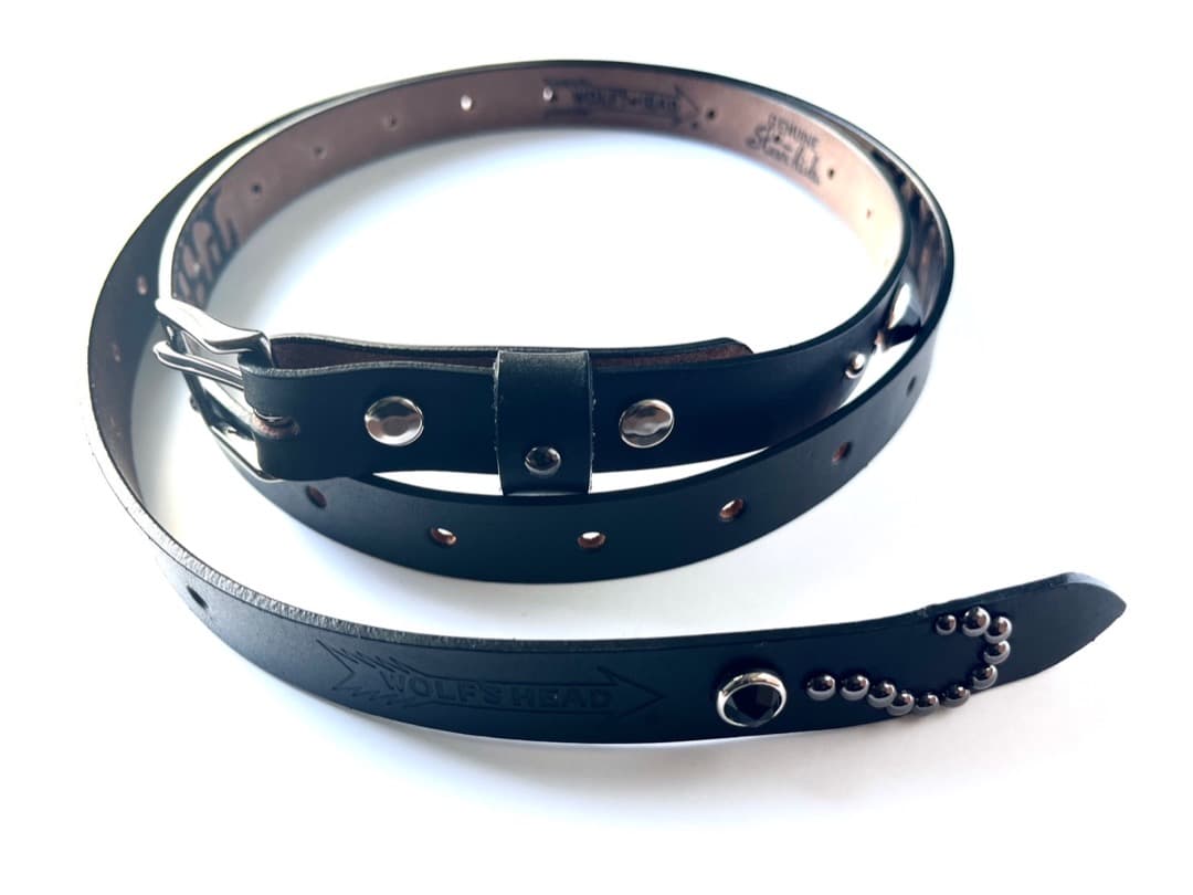 WOLF'S HEAD × TRADING MUSEUM スタッズ ナローベルト