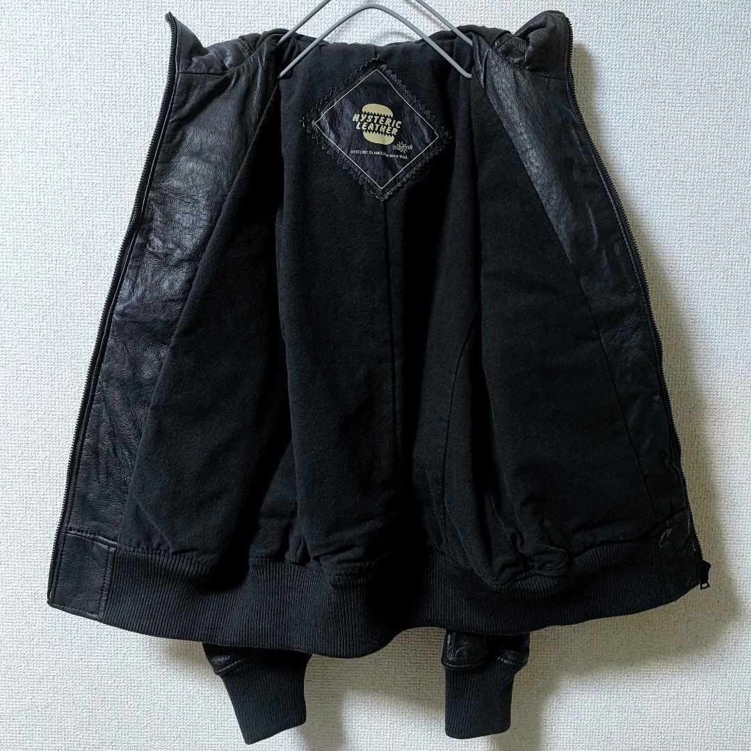 ヒステリックグラマー レザージャケット フーディ