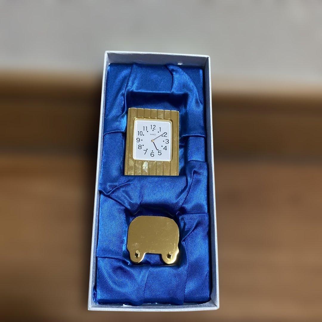 WAKO ゴールド ストライプデザイン デスククロック