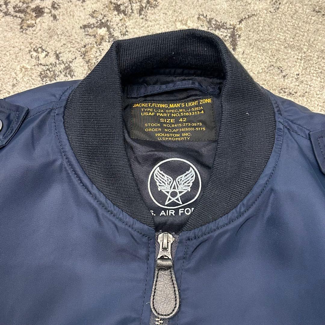 ゆうHOUSTON L-2Aヒューストン フライトジャケット　ネイビー