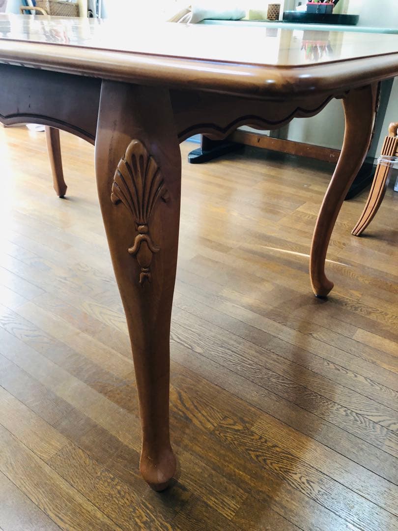 ビンテージ クイーンアンスタイル ダイニングテーブル　エクステンション　伸長式