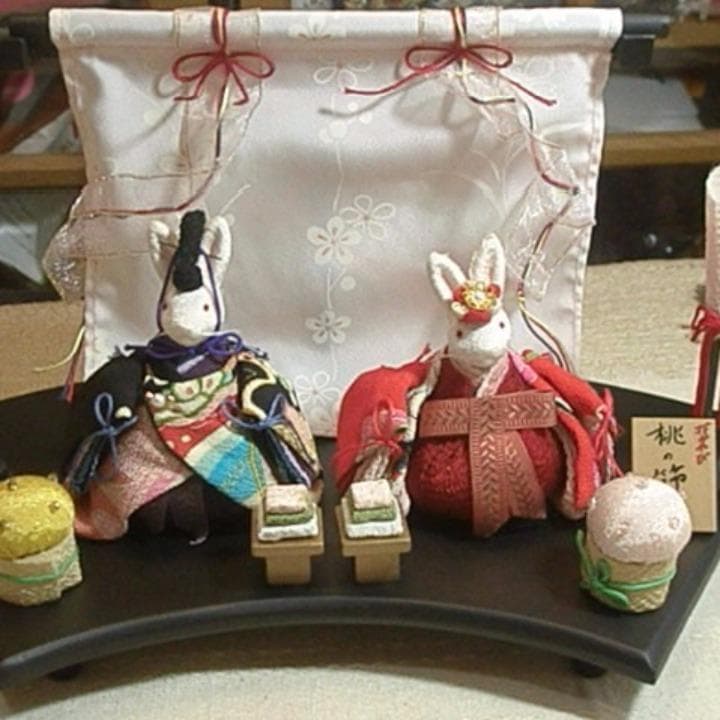 兎のちりめん雛　オルゴール付き