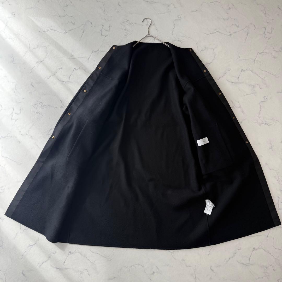 FRAY I.D super140'sウールリバーコート ブラック サイズ1