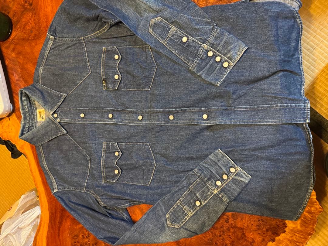 Lee 40's復刻跳ね馬タグデニムウエスタンシャツ16（L）箱付き美品