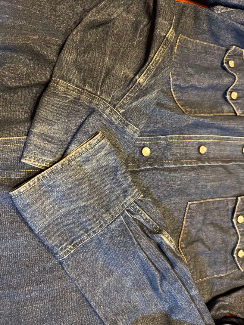 Lee 40's復刻跳ね馬タグデニムウエスタンシャツ16（L）箱付き美品