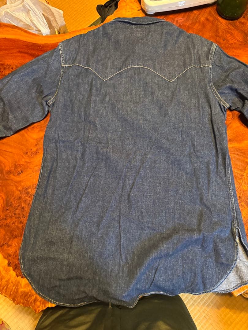 Lee 40's復刻跳ね馬タグデニムウエスタンシャツ16（L）箱付き美品
