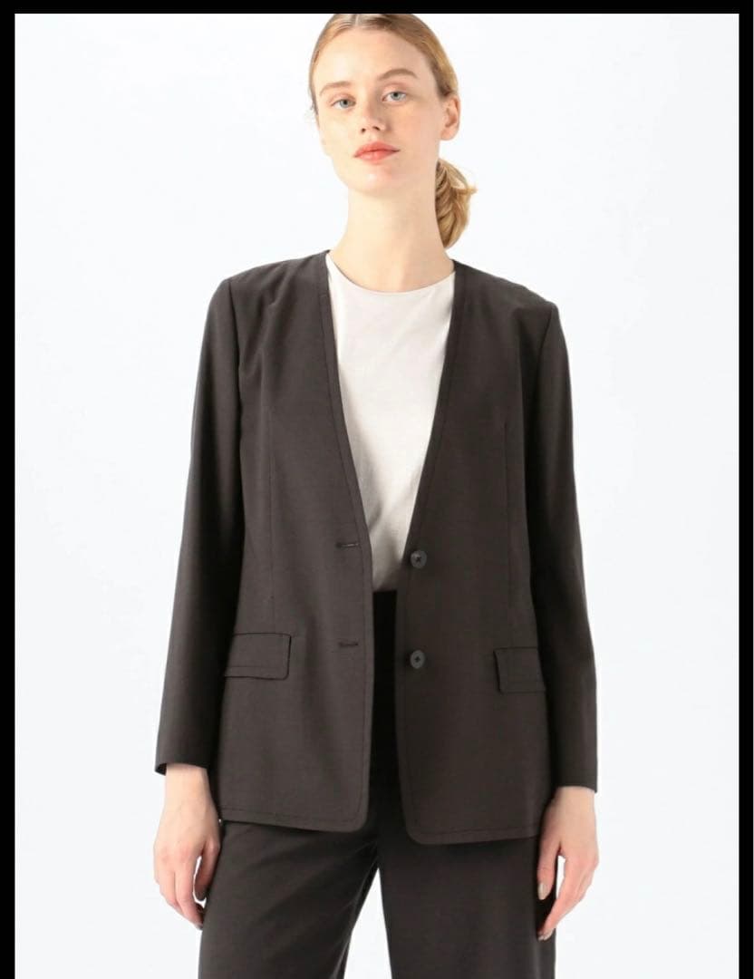 TOMORROWLAND パンツスーツ セットアップ 麻 ノーカラー S