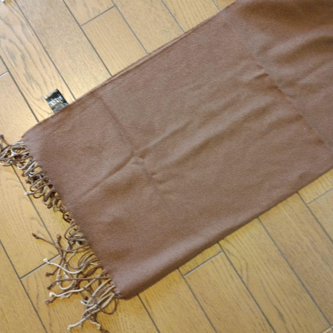 Paul Stuart ブラウン マフラー 美品 カシミヤ シルク