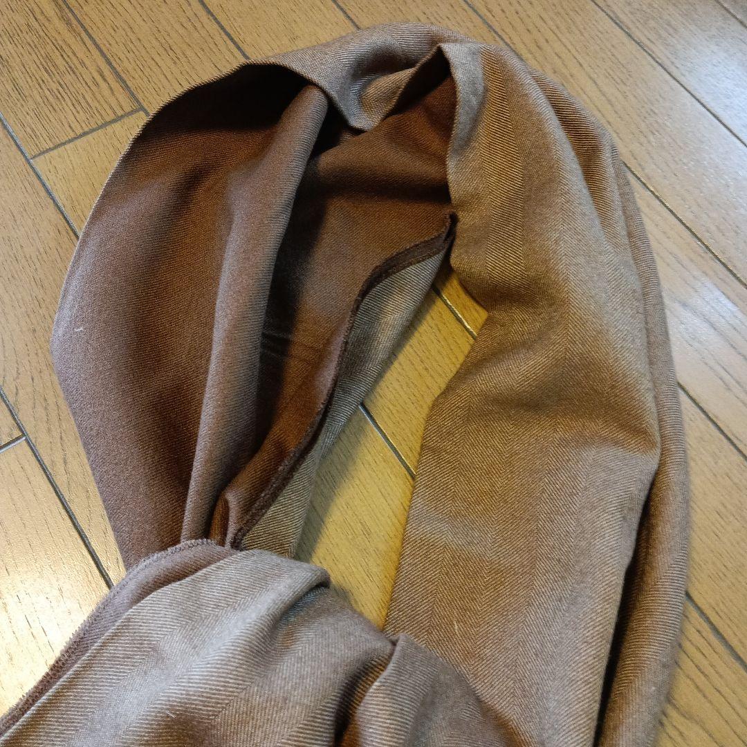 Paul Stuart ブラウン マフラー 美品 カシミヤ シルク