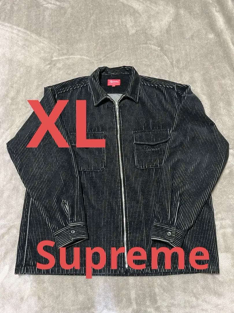 古着　Supreme 2-ton corduroy zip up shirt
