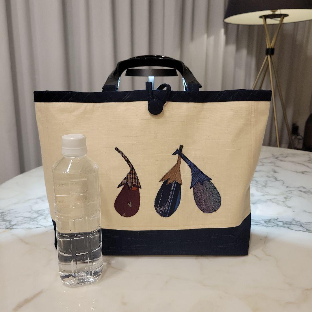 〈セール品〉２way 切り嵌め（きりばめ）名古屋帯リメイク　底大島紬　バッグ㊹