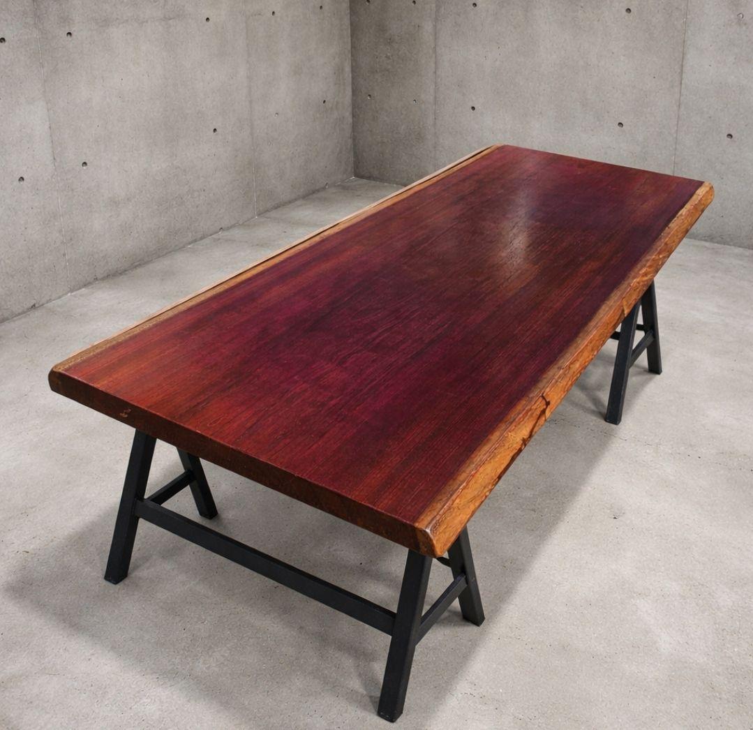 週末価格　パープルハート　一枚板　最高級　ダイニング　テーブル　ブビンガ