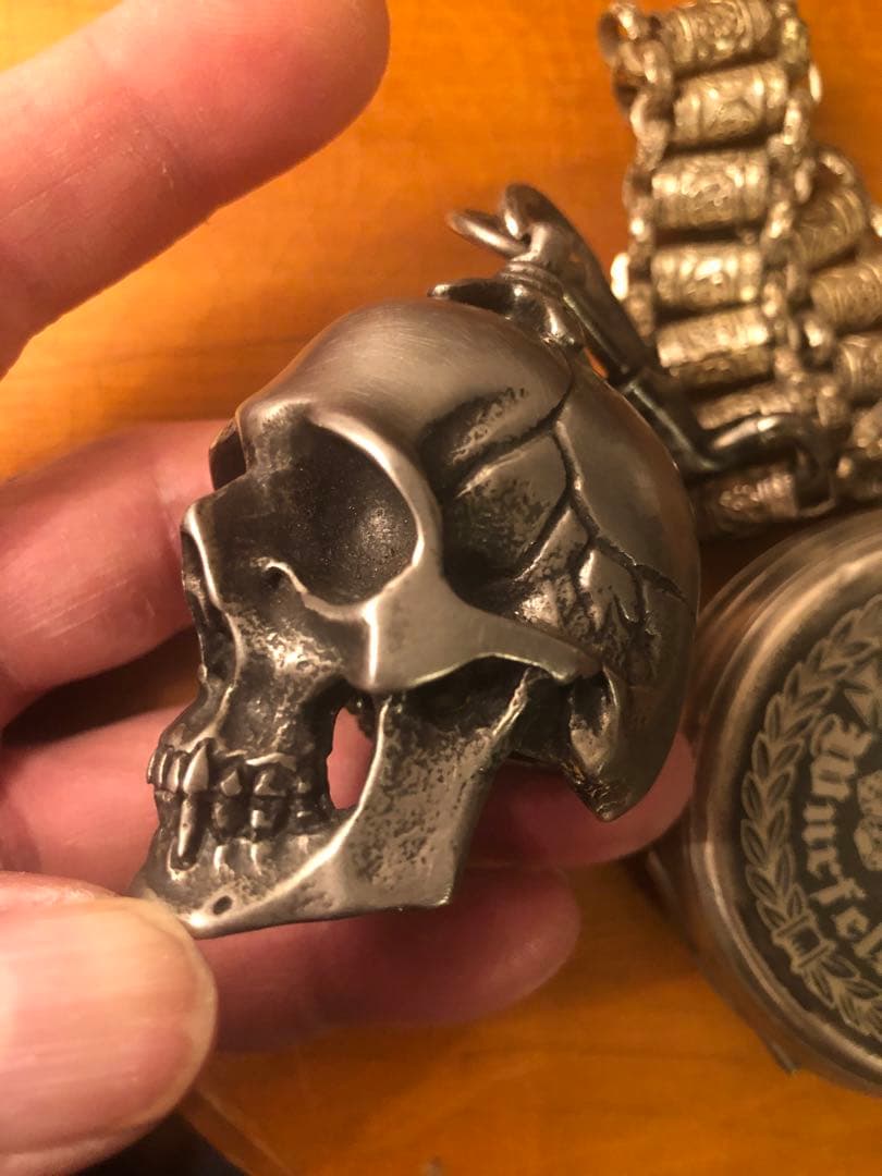 ビンテージ　スカル　髑髏　骸骨　インダストリアル　ドイツ　懐中時計　アンティーク