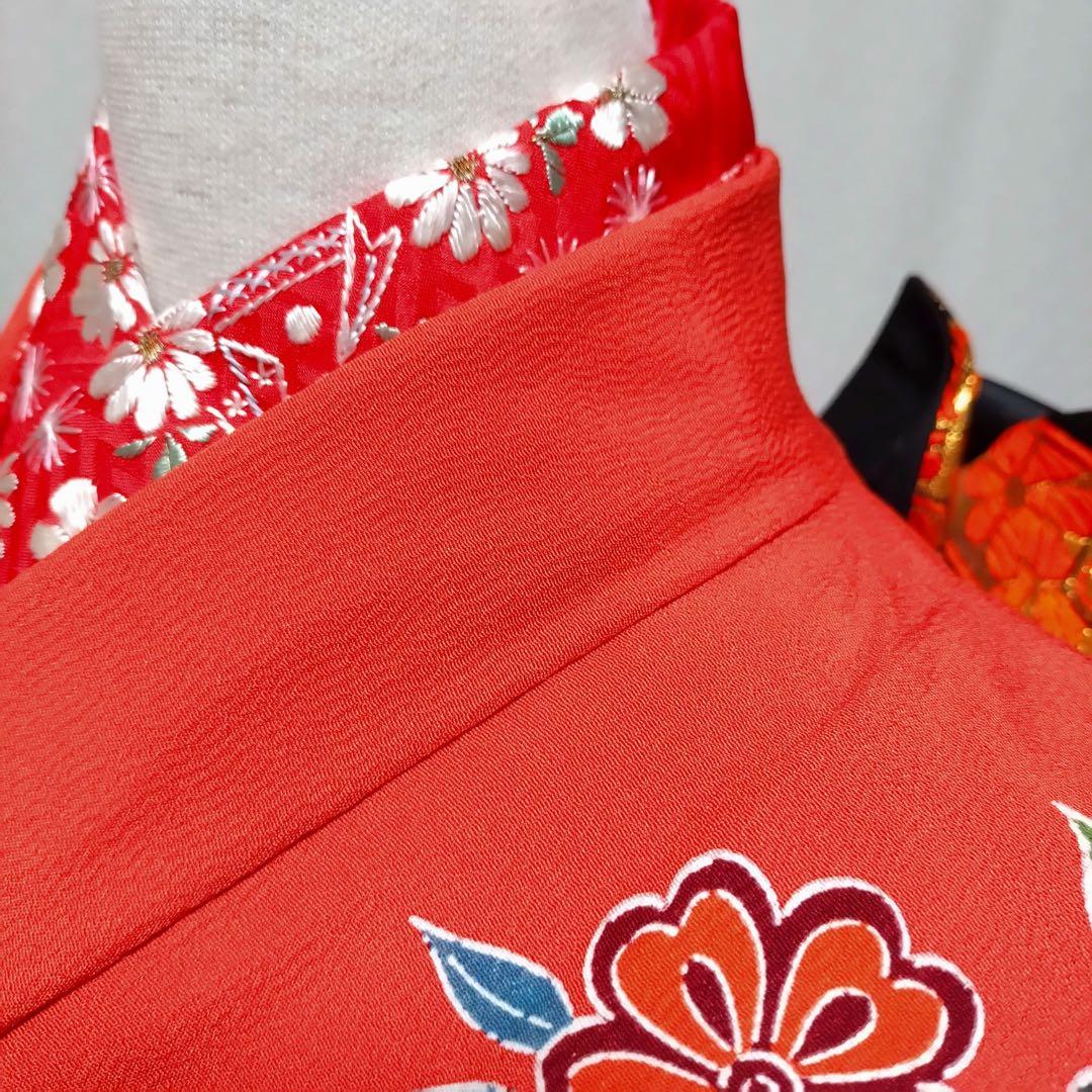 七五三　女の子　７歳　正絹着物　長襦袢　袋帯　小物セット　逸品