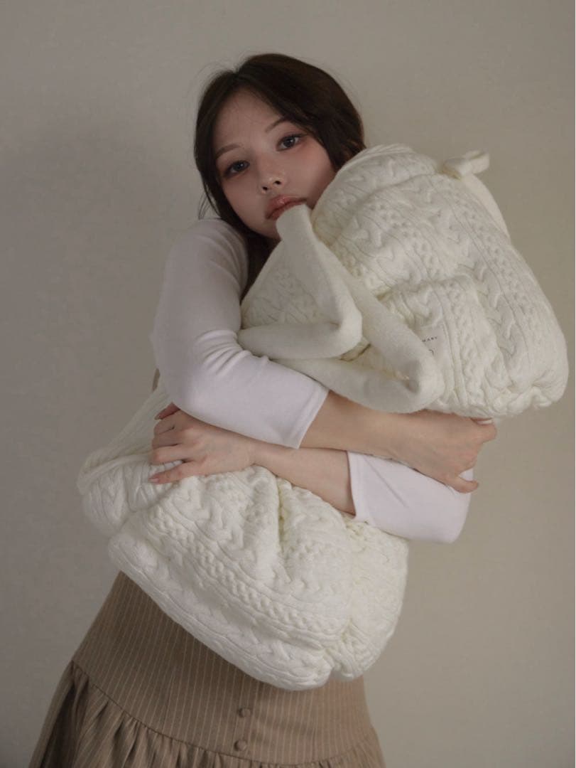 ANDMARY Mary quilting knit bag アイボリー