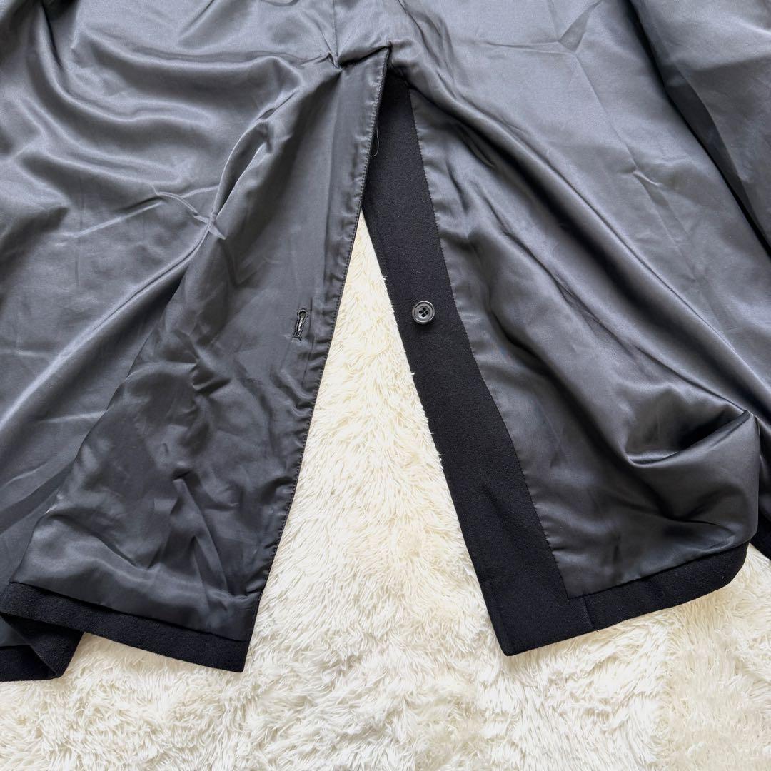 【美品】　五大陸　アンゴラ混　ロングコート　ステンカラーコート 黒 3XL