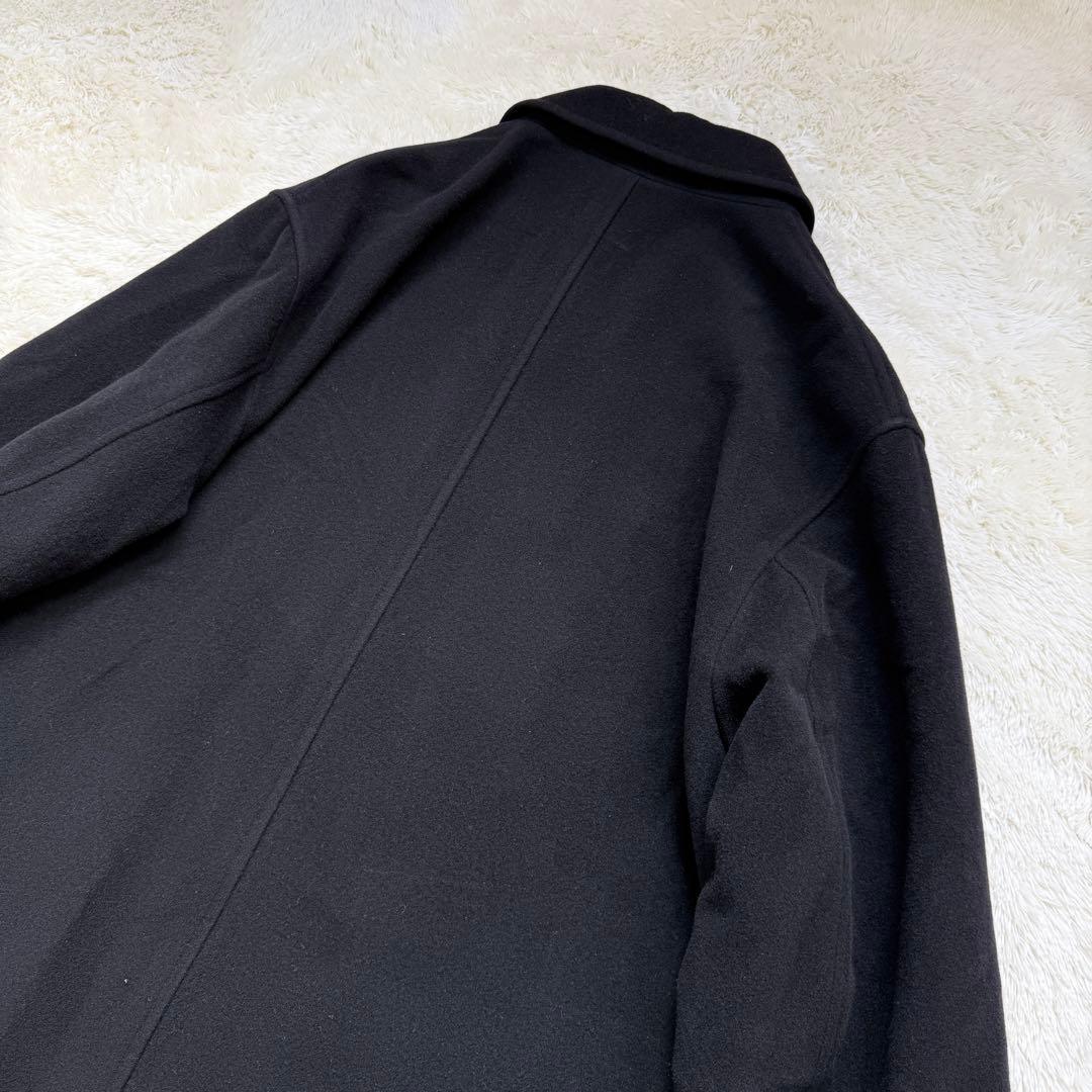 【美品】　五大陸　アンゴラ混　ロングコート　ステンカラーコート 黒 3XL