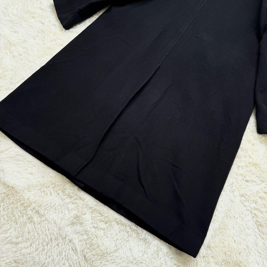 【美品】　五大陸　アンゴラ混　ロングコート　ステンカラーコート 黒 3XL