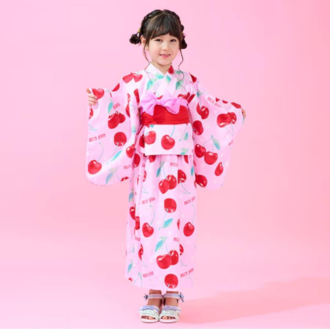 メゾピアノ 140cm 新品未使用 浴衣 チェリー柄 セットアップ 2024新作