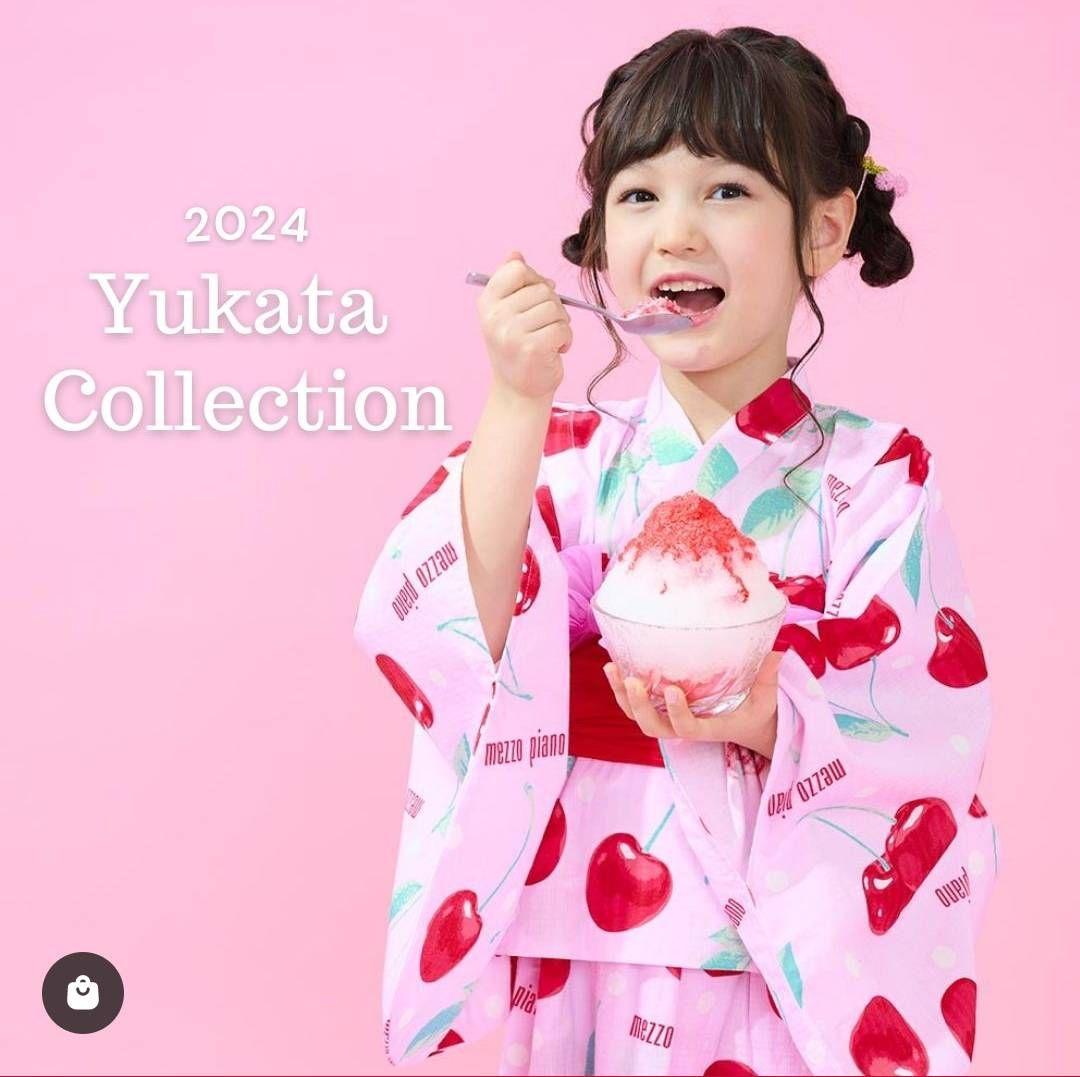 メゾピアノ 140cm 新品未使用 浴衣 チェリー柄 セットアップ 2024新作