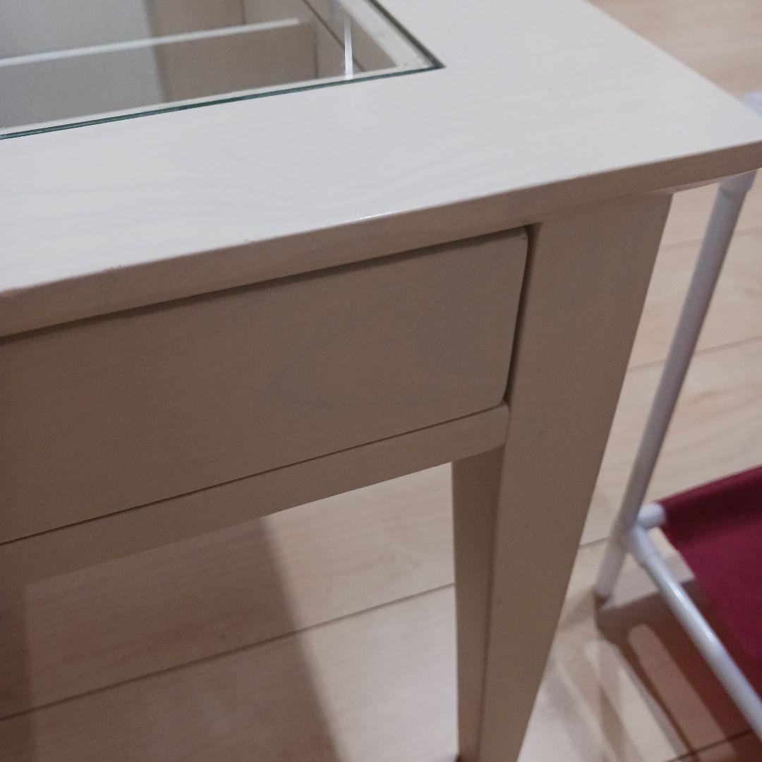 ホワイトガラス天板センター　ローテーブル　アクセサリー