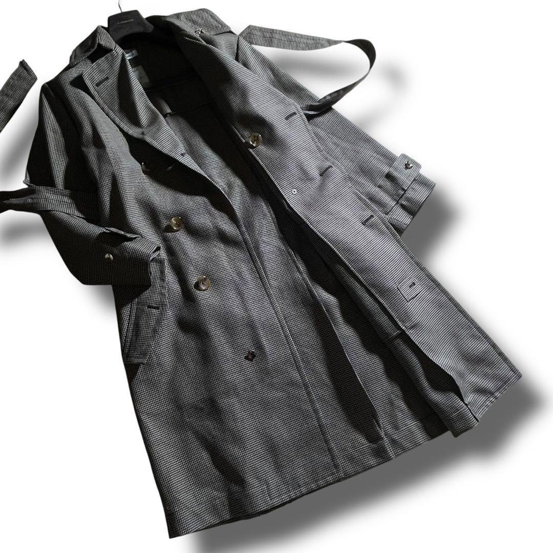 【美品】マディソンブルー トレンチコート ウール チェック 00 XS 日本製