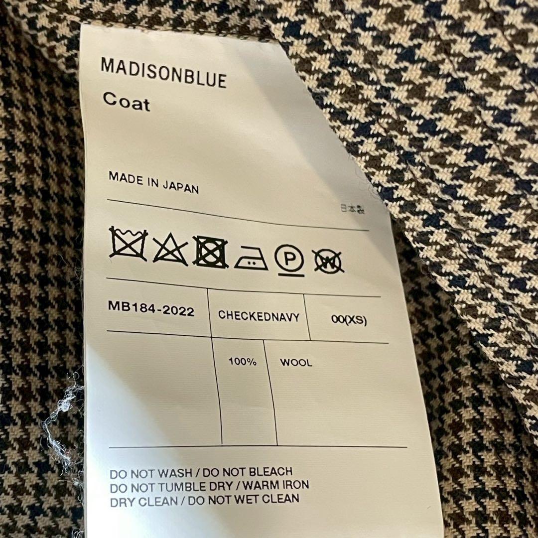 【美品】マディソンブルー トレンチコート ウール チェック 00 XS 日本製