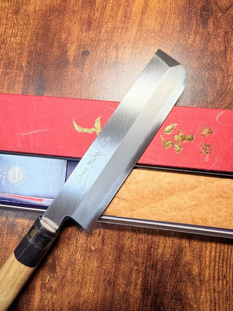 【堺刃物】　薄刃 包丁　銀三鋼　水牛角柄