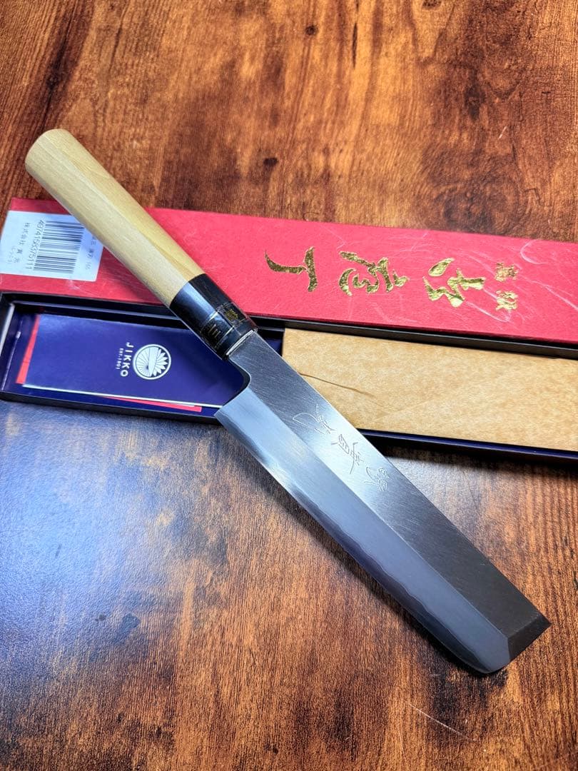 【堺刃物】　薄刃 包丁　銀三鋼　水牛角柄