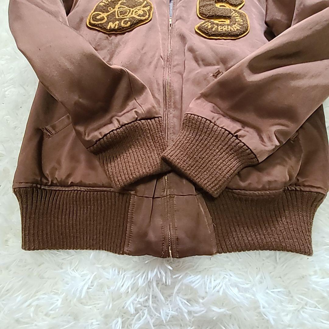 schott nyc 完売スタジャン デカワッペン ブラウン 美品 S