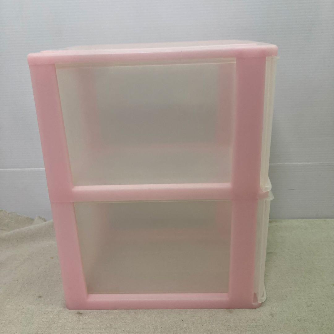 【2006年製★レア】ハローキティ　クリアチェスト　２段　引き出し　サンリオ