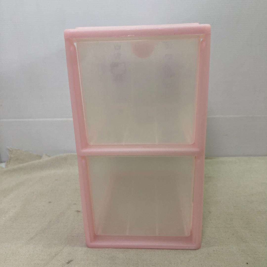 【2006年製★レア】ハローキティ　クリアチェスト　２段　引き出し　サンリオ