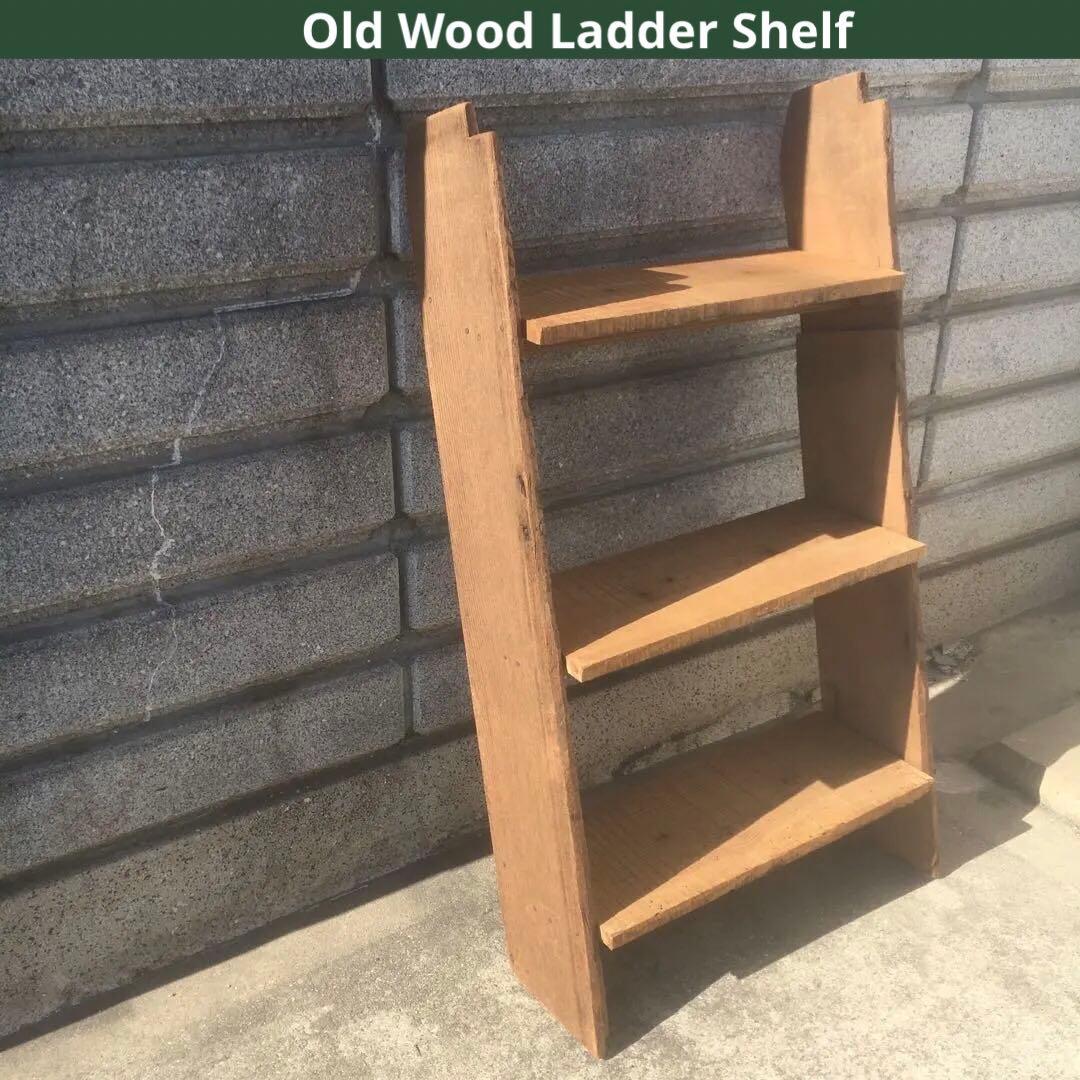 ジャンクガーデン　ラダーシェルフ　3段ラック　木材　古材　シャビー