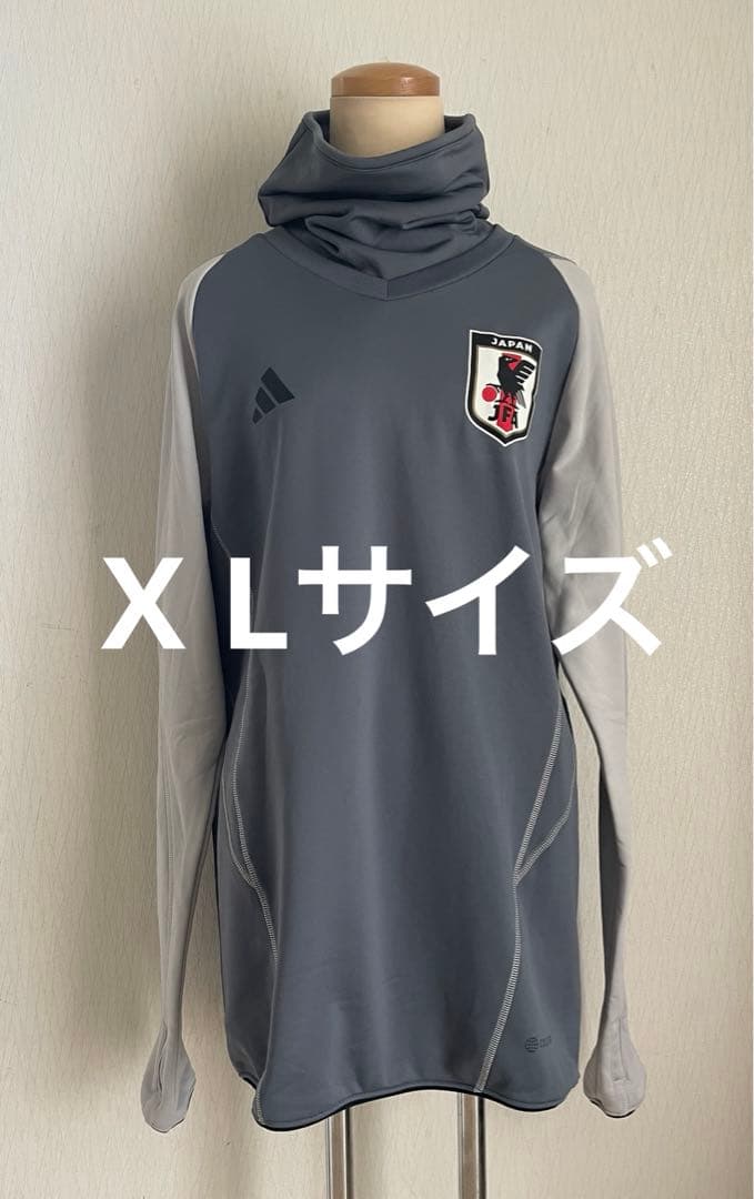 adidasアディダス JFA日本代表 フード付きジャージ グレー XLサイズ