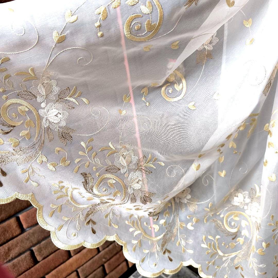 カフェカーテン【ピコ様オーダー品　トルコレース　Wのれんスタイル】ハンドメイド