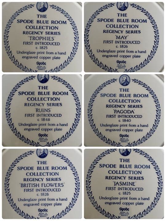 【希少品】スポード・ブルールームコレクション★リージェンシーシリーズ★6枚