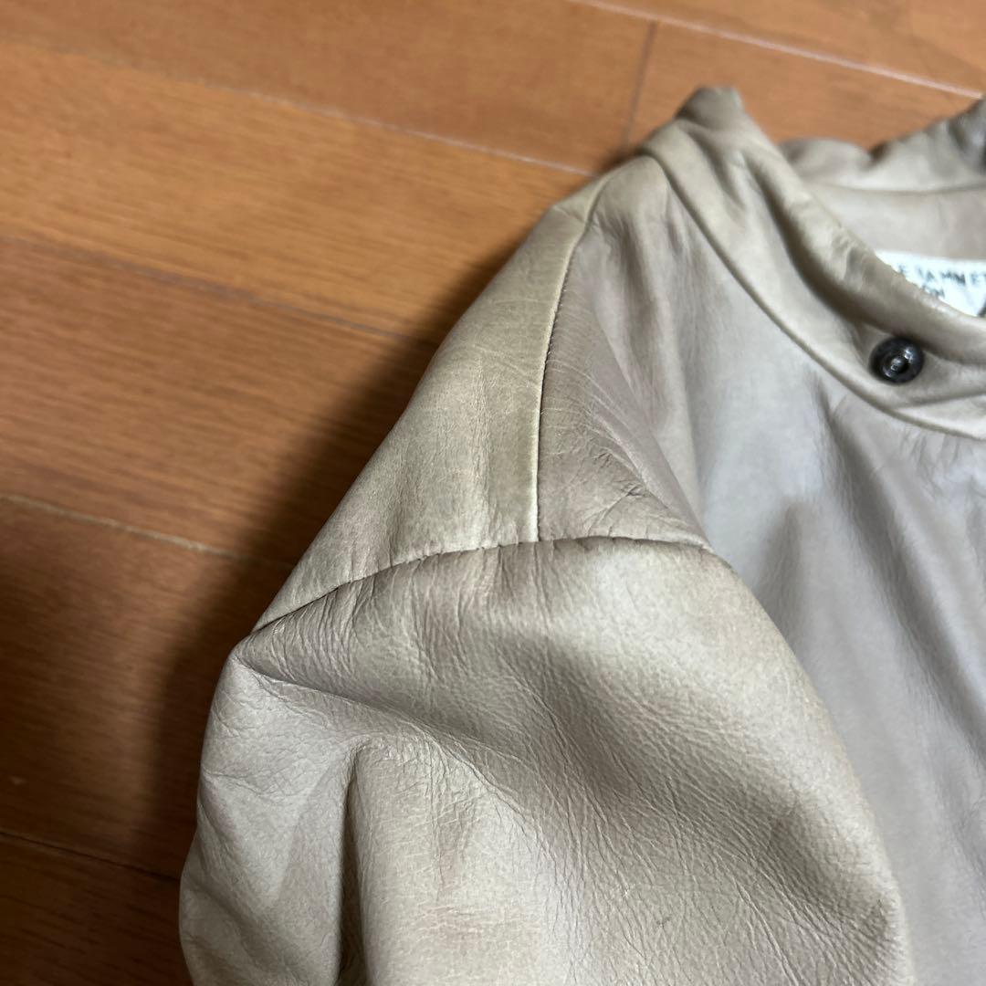 キャサリンハムネット　シープレザーシングルライダースジャケット　Lサイズ