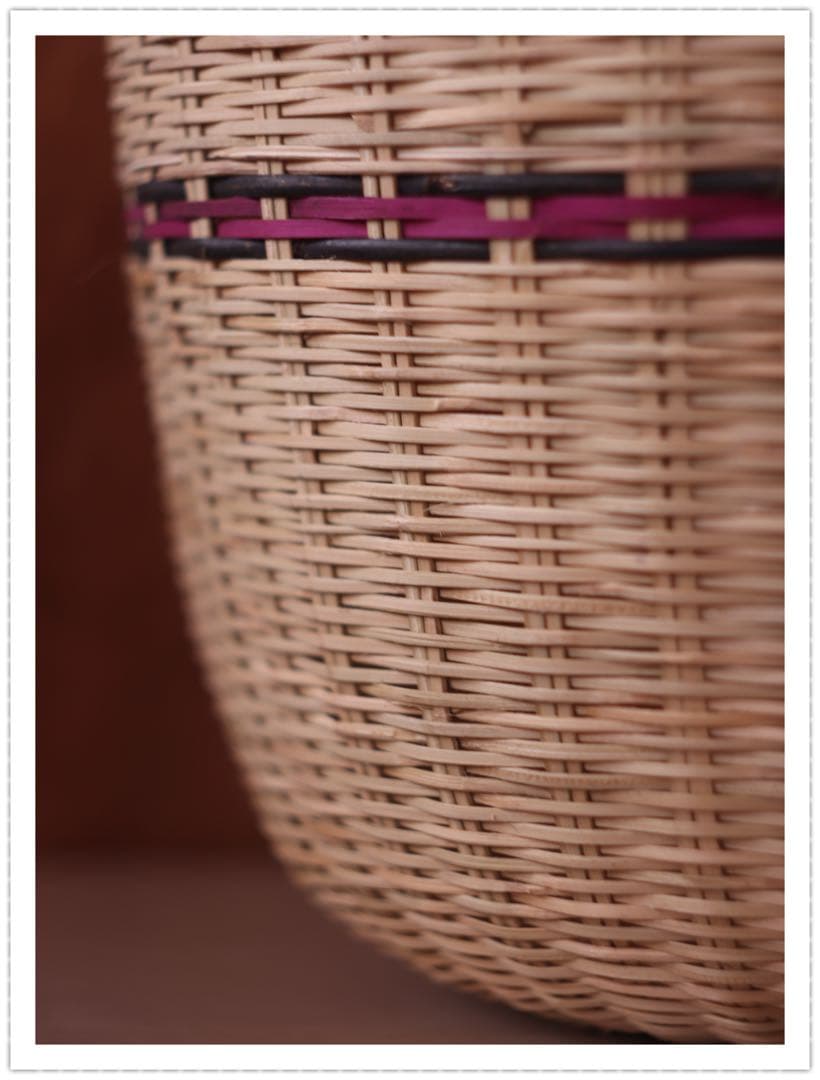 鳥越竹細工 竹籠 鈴竹 岩手 竹かご 丸かご手作り 古民具 竹細工 アンティーク