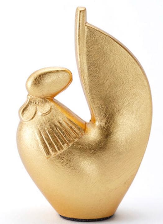 新品【NAGAE＋】Reborn Rooster 金銀セット 酉置物　縁起物