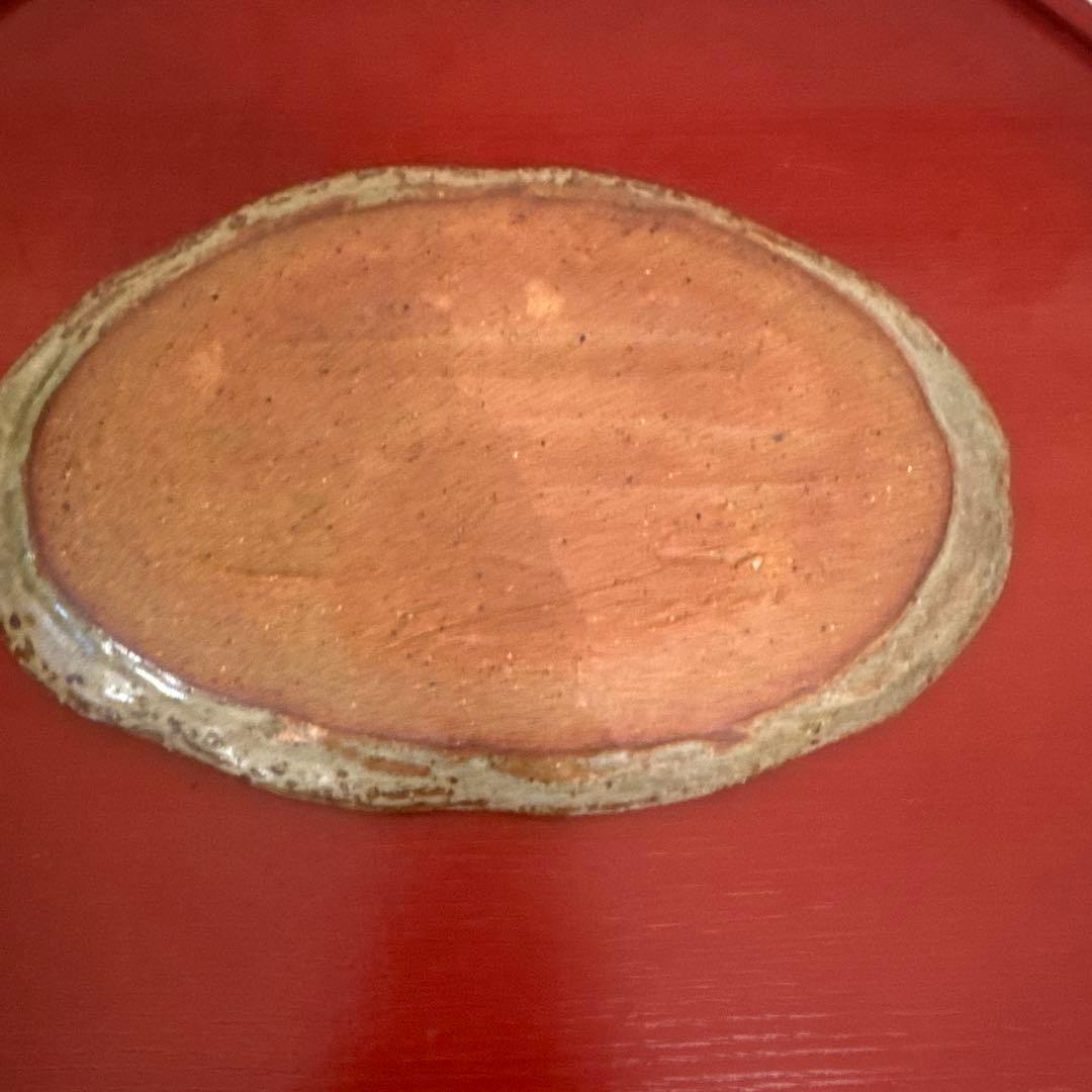 イムサエムさんのお皿 花模様の陶器製楕円皿 約30cm x 20cm