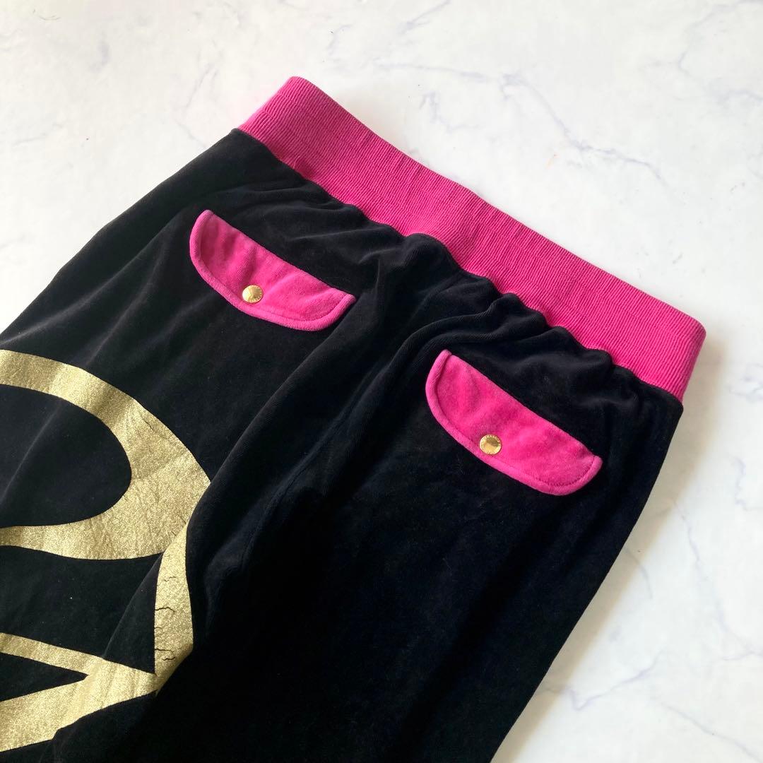 24karats 希少色 ベロアジャージ セットアップ 黒 ピンク ロゴ y2k