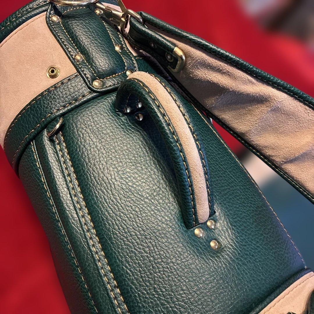 ミズノ　MASTERS キャディバッグ グリーン レザー